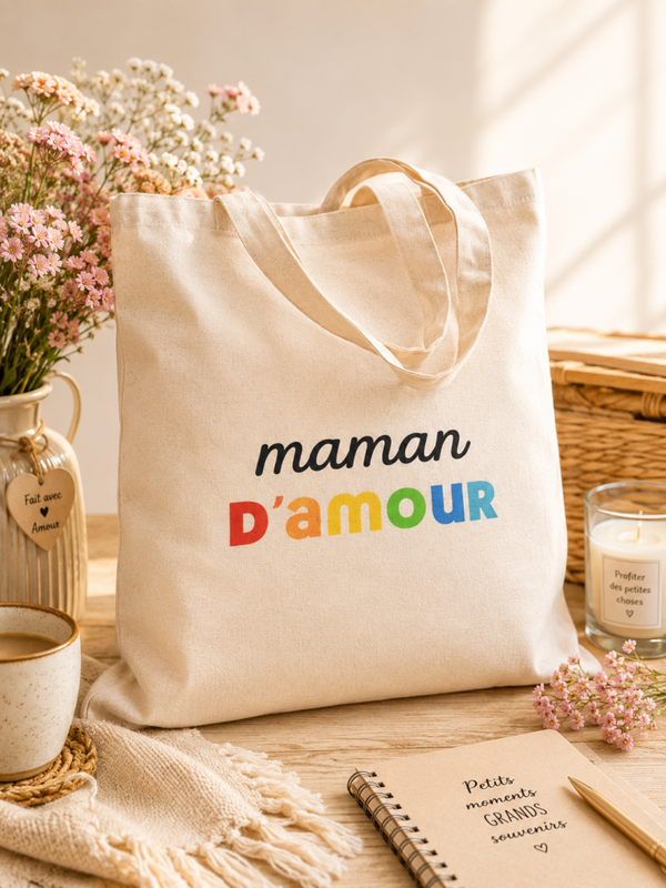 Tote bag Maman d’amour – Cadeau fête des mères