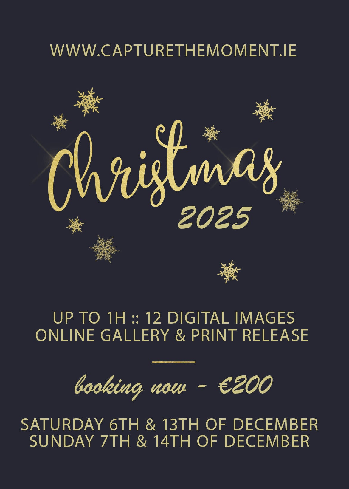 Christmas FULL FAMILY PHOTO SESSION Saturday 6th Of December