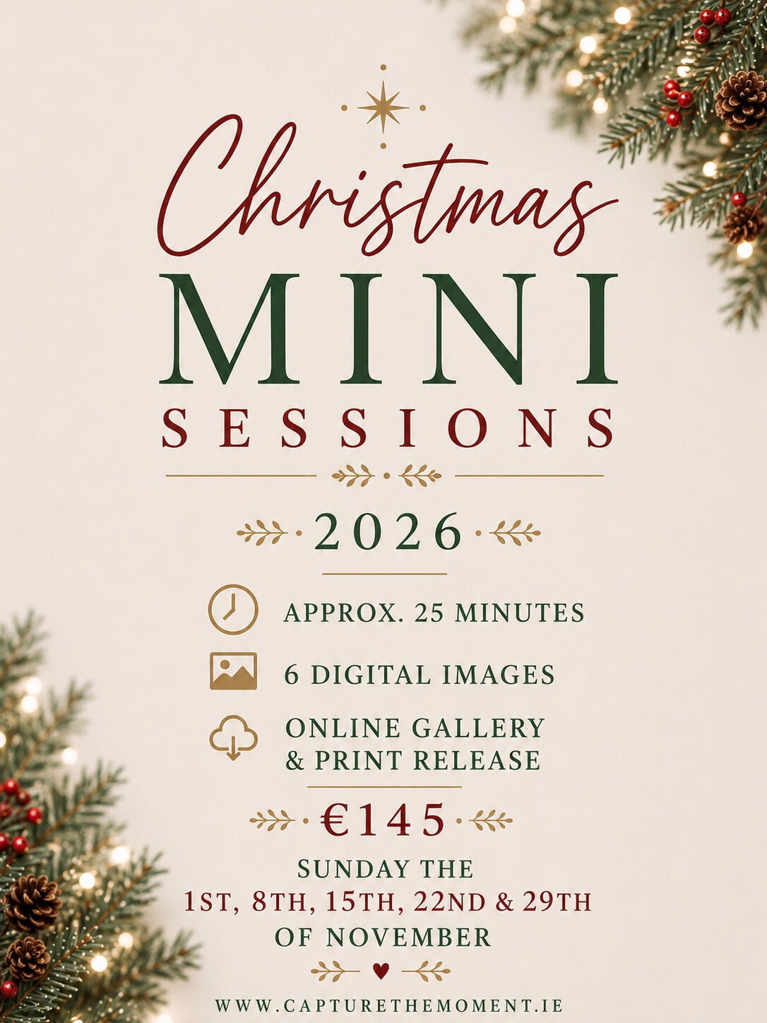 Christmas Mini Session Sunday 29th of November