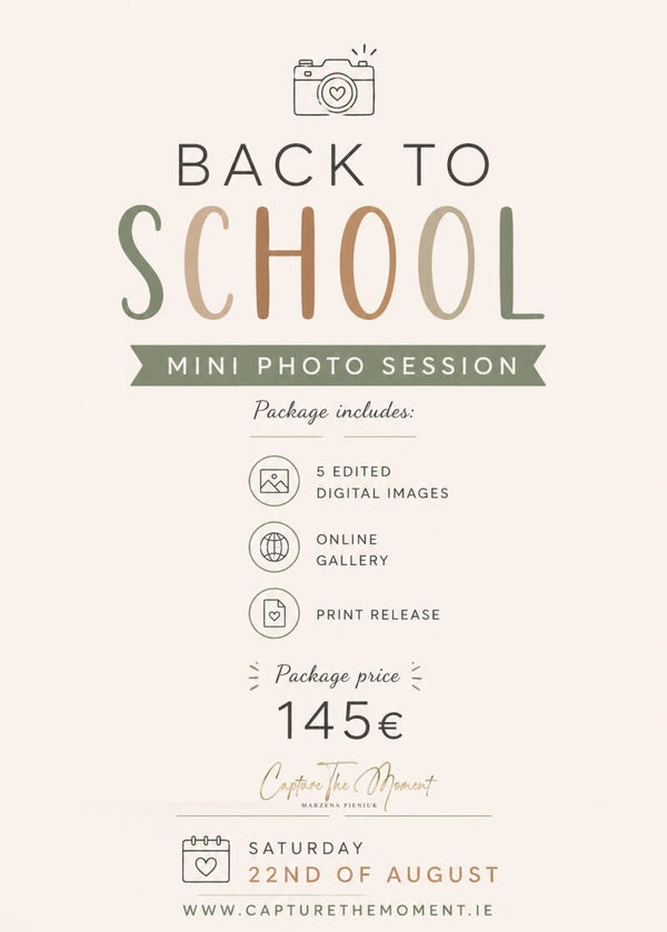 Back To School MiniSession Saturday the 22nd  of August 2026