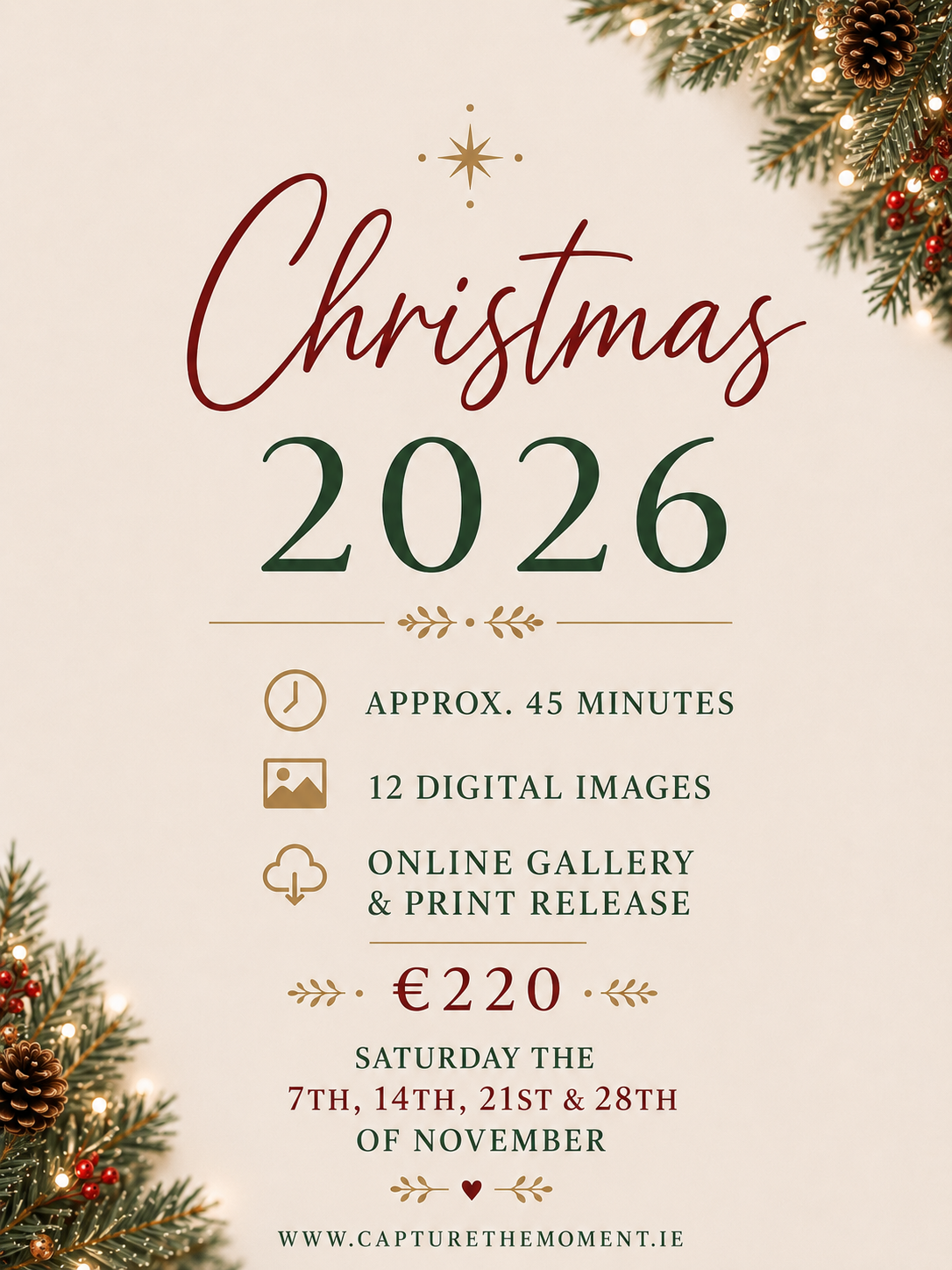 Christmas Photo Session Saturday 14th of November
