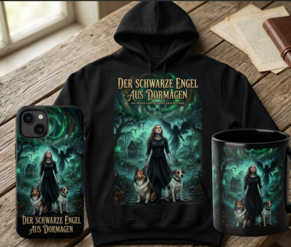 Hoodie / Pullover: Schwarzer Kapuzenpullover mit dem Front-Covermotiv.