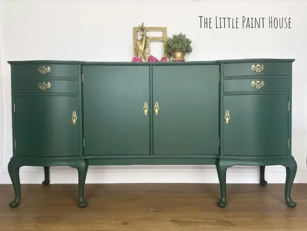 Green Mid Century Vintage Sideboard. Very rare piece absolutely Stunning Drawers