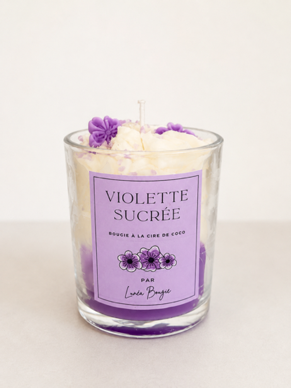 Bougie violette sucrée