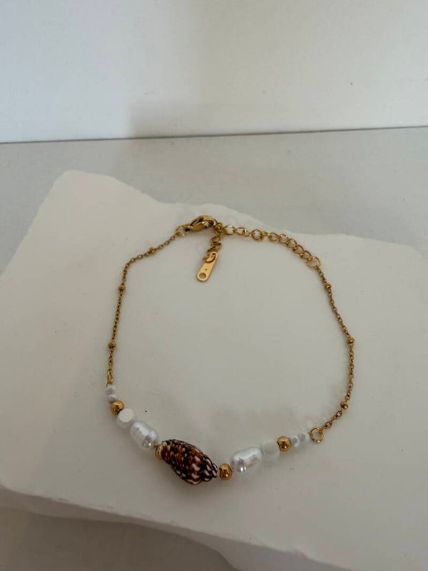Bracelet coquillage et perle