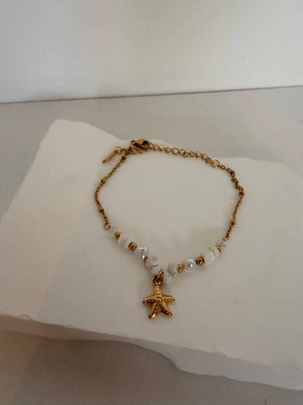 Bracelet breloques étoile et perle