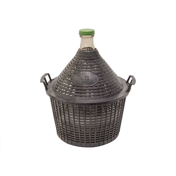 Damigiana 15 LT in vetro a bocca stretta