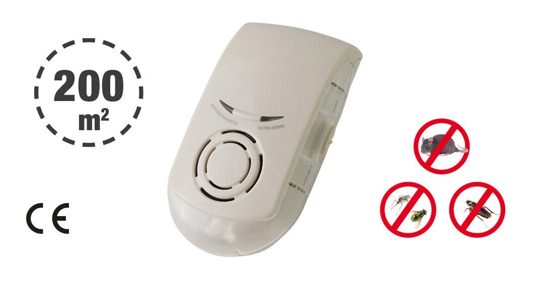 Repellente per topi ed insetti "PAPILLON" ad ultrasuoni ed onde elettromagnetiche