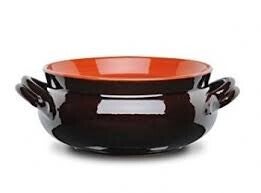 UMIDIERA TONDA in COCCIO/TERRACOTTA a 2 MANICI (cm.22)