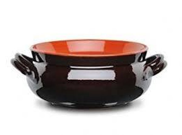 UMIDIERA TONDA in COCCIO/TERRACOTTA a 2 MANICI (cm.24)