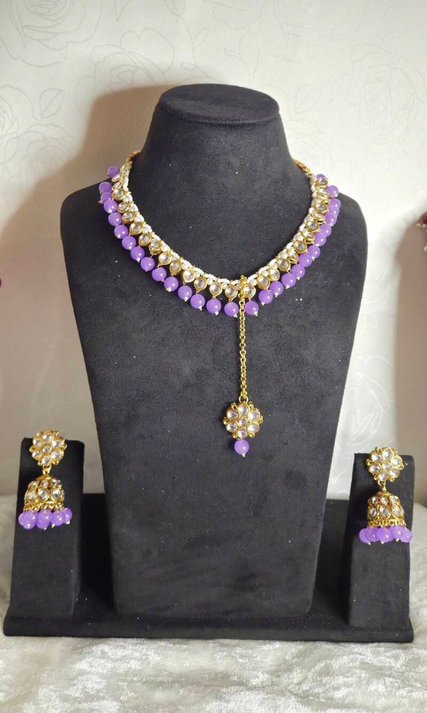Kundan Set Heermaliya - Lavendel