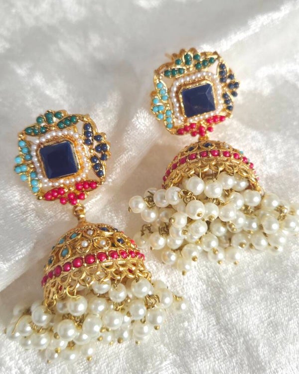 Nooratan Jhumki - Navy Blue D1