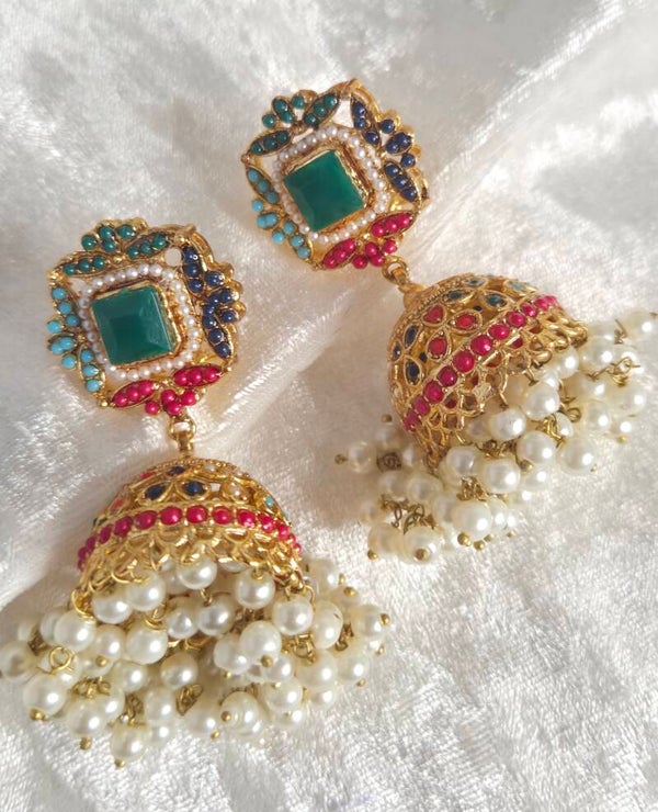 Nooratan Jhumki - Green D1