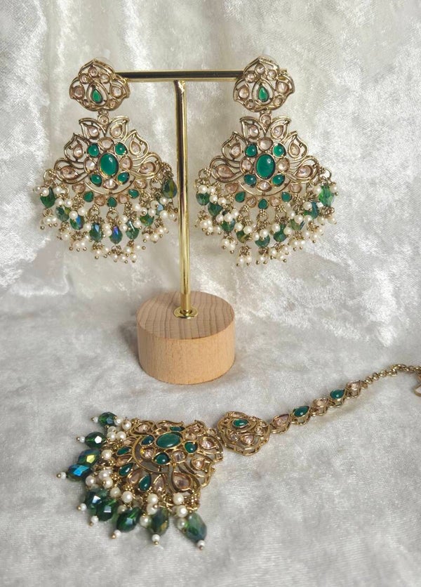 Maang Teeka Morni - Dark Green