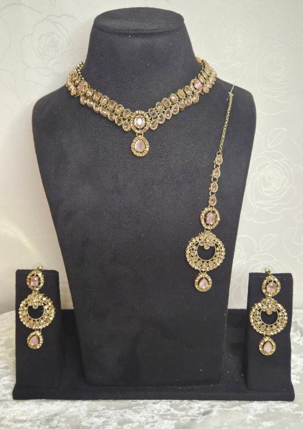 AD Polki Malishka Set - Pink