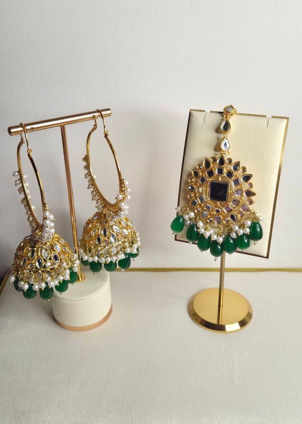 Maang teeka Akshara - Green