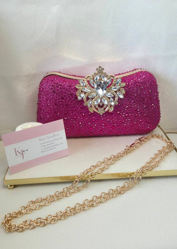 Luxury Bag - Fucshia Rhinestone
