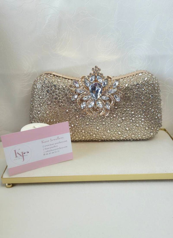 Luxury Bag - Gold Rhinestone
