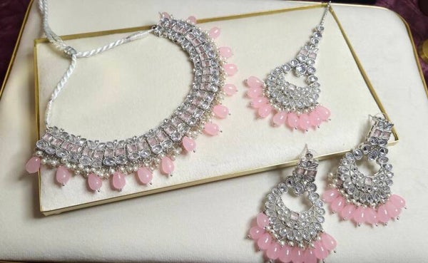 Zilveren Set Harikha - Pink