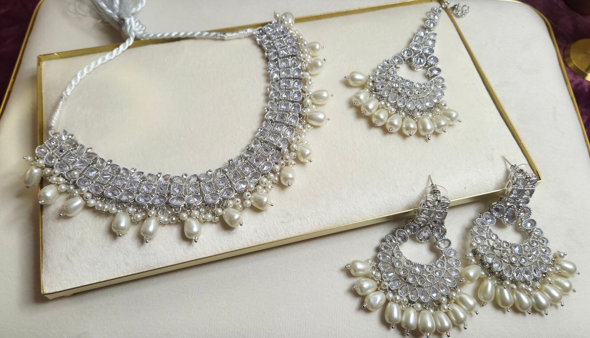 Zilveren Set Harikha - White