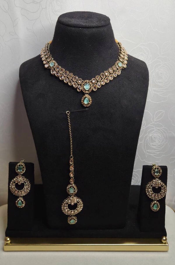 AD Polki Malishka Set - Mint