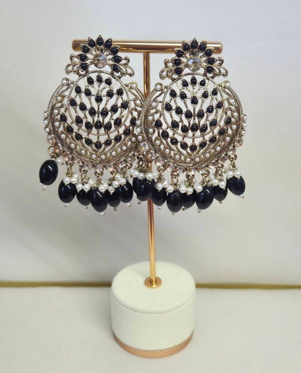 AD Polki Chandbaliya - Black