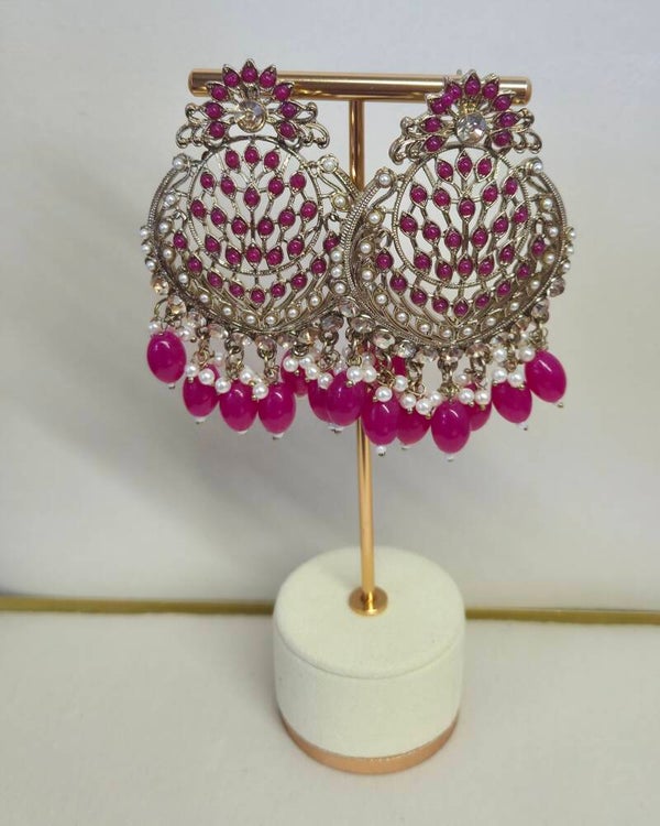 AD Polki Chandbaliya - Fucshia