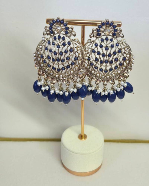 AD Polki Chandbaliya - Royal Blue