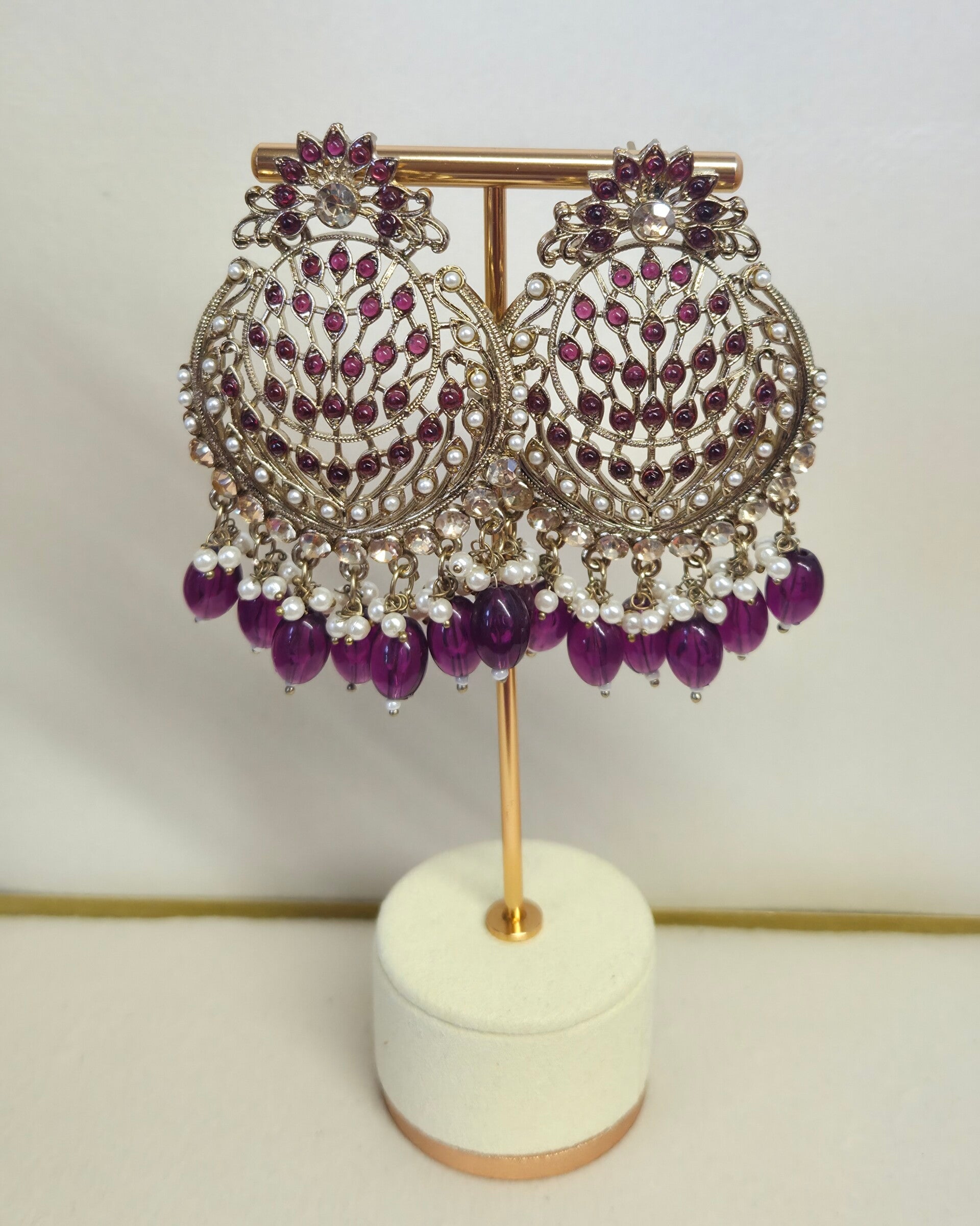 AD Polki Chandbaliya - Dark Purple