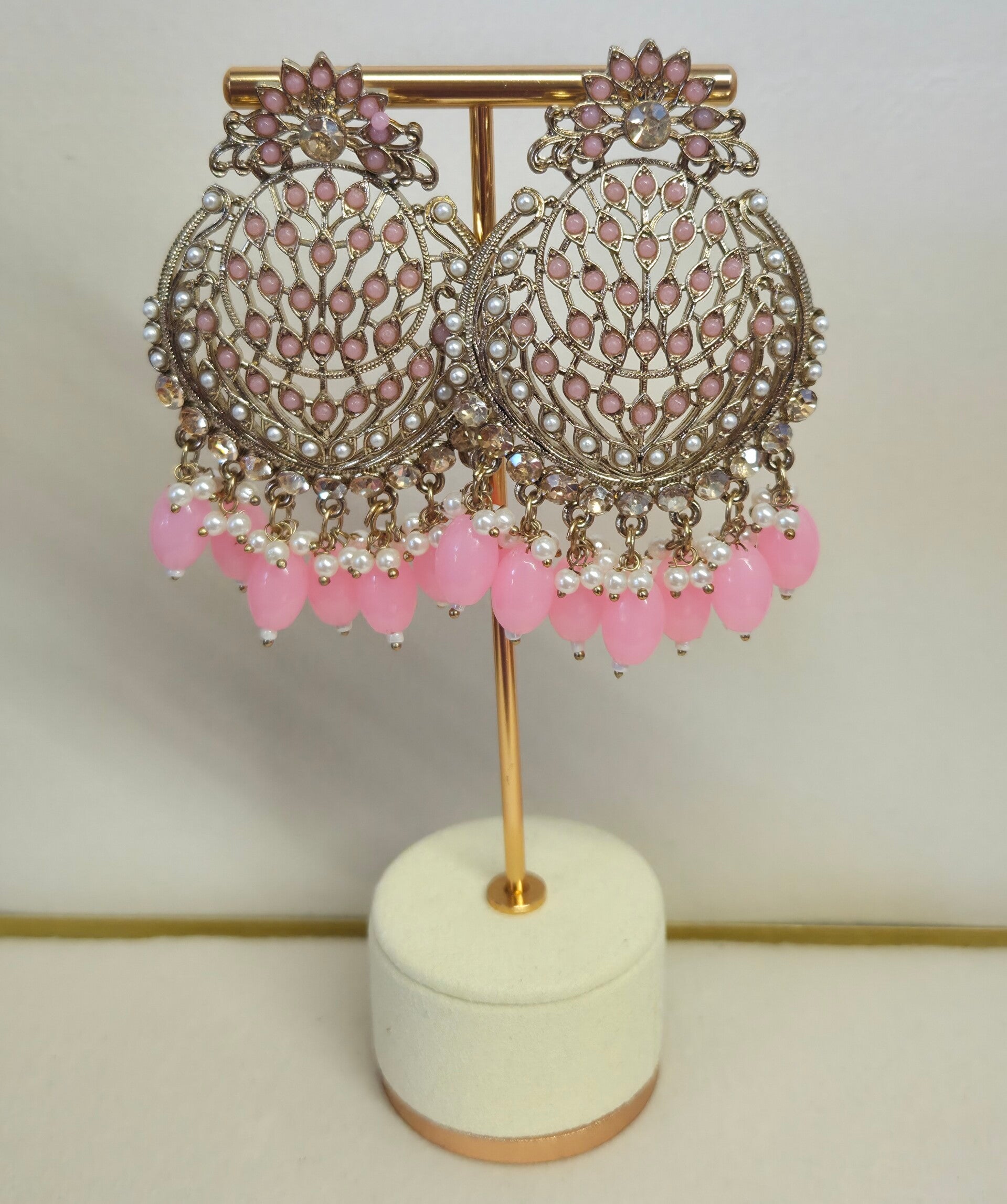 AD Polki Chandbaliya - Pink