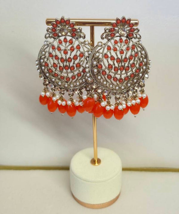 AD Polki Chandbaliya - Orange