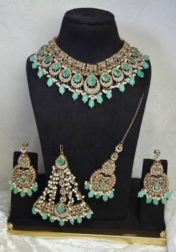 AD Jhoomer set gold - Mint