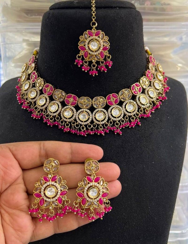 AD Polki Set - Fuchsia