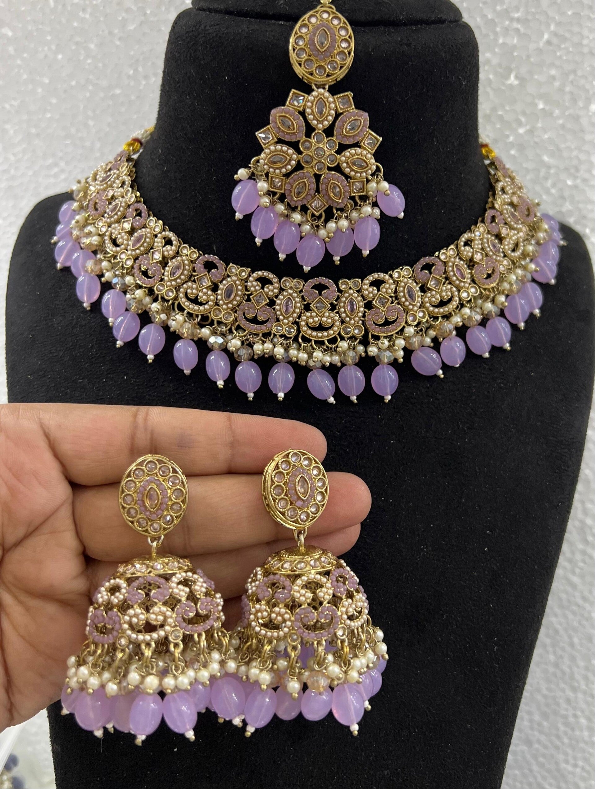 AD Polki Set - Lilac
