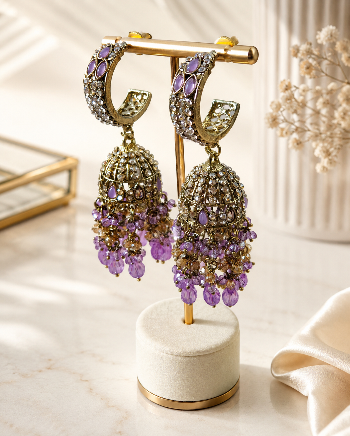 AD Jhumka - Lilac