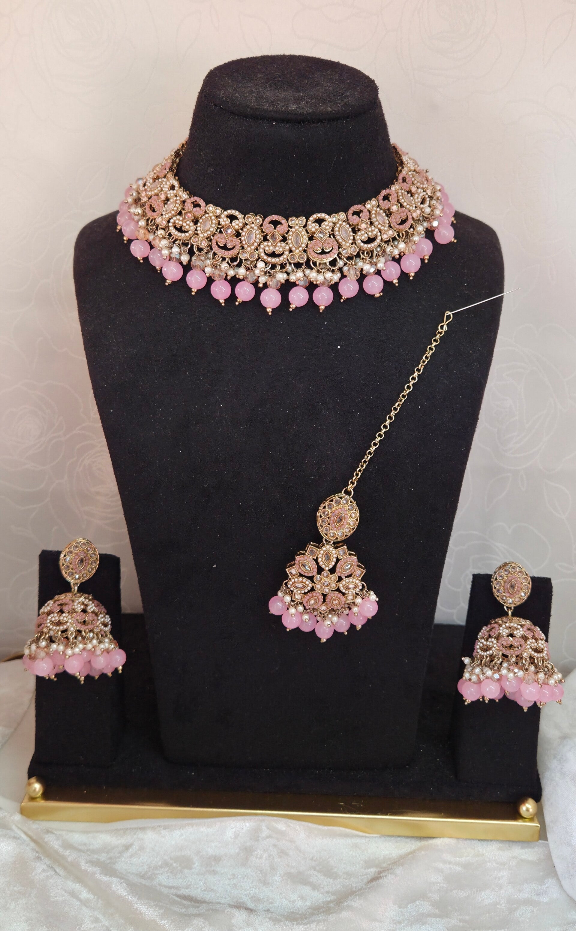 AD Polki Set - Pink