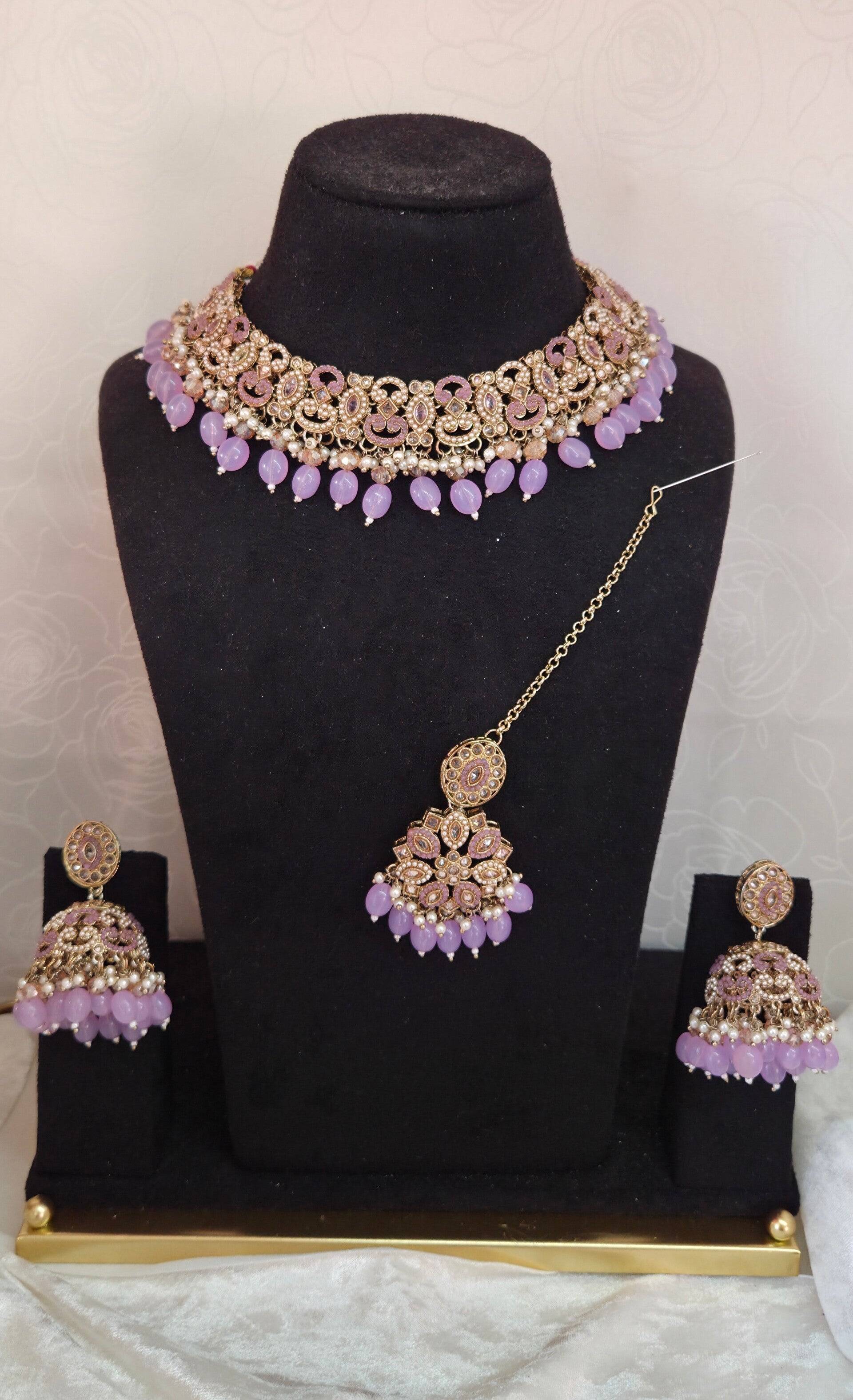 AD Polki Set - Lilac