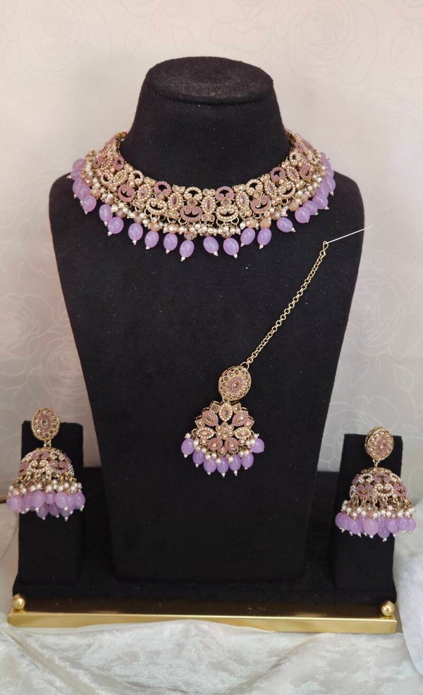 AD Polki Set - Lilac