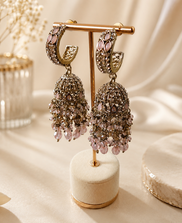 AD Jhumka - Baby pink