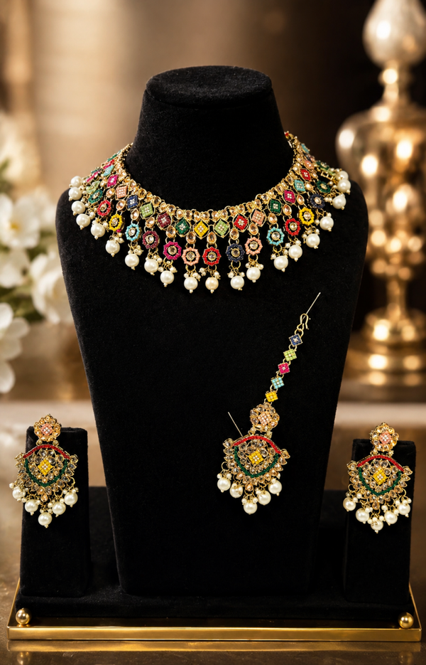 AD Polki Set - Multi