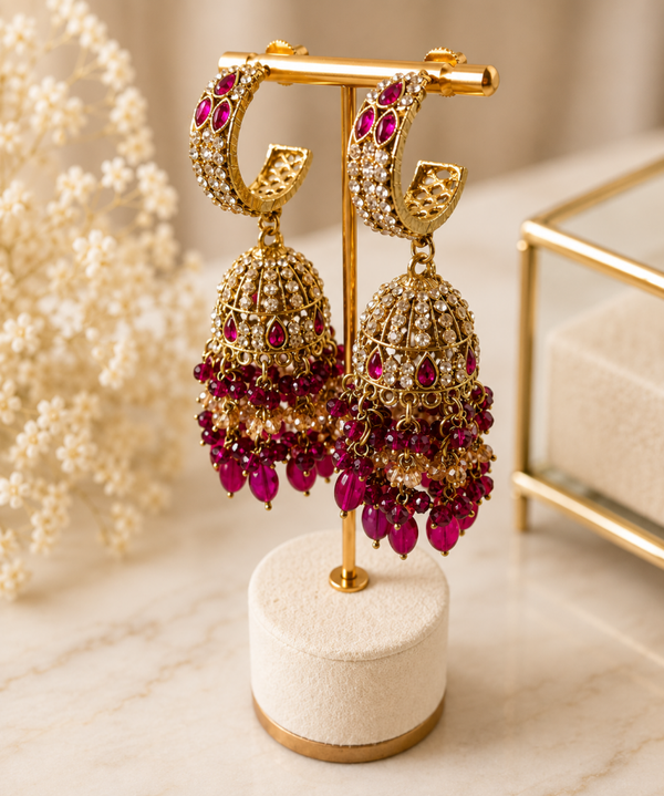 AD Jhumka - Fucshia