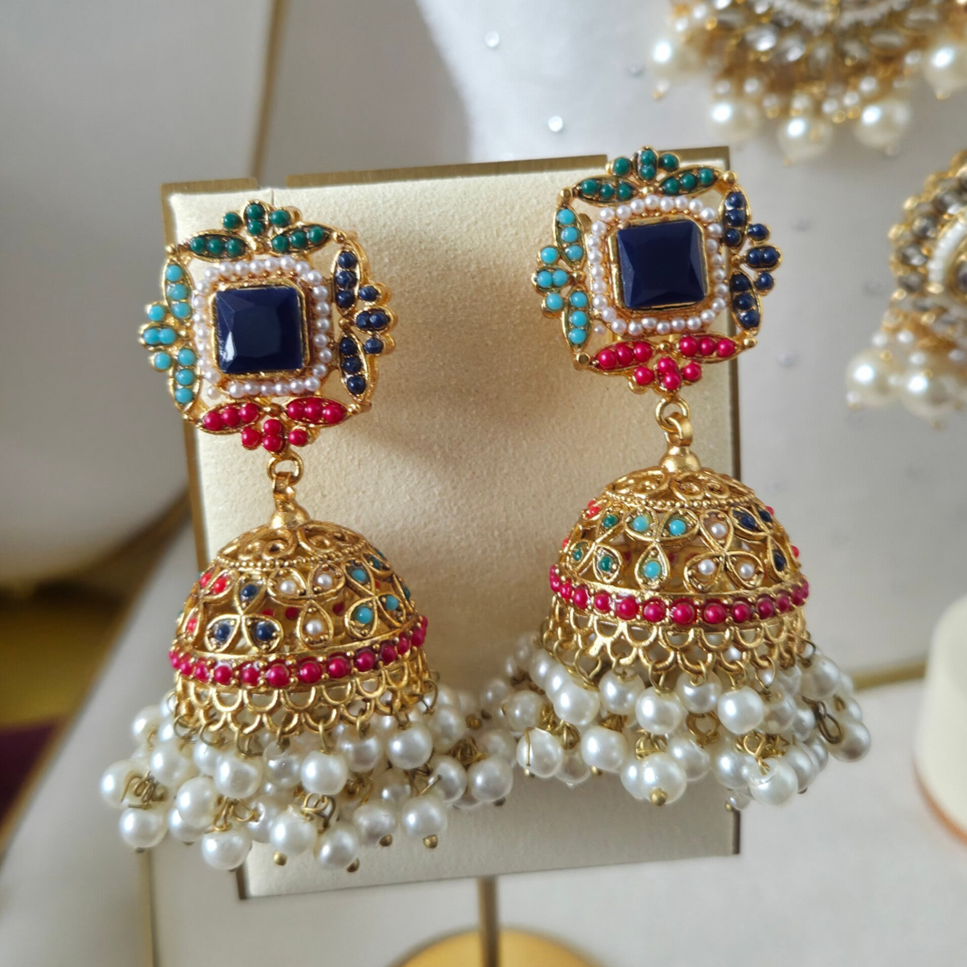 Noratan Jhumki - Navy Blue D1