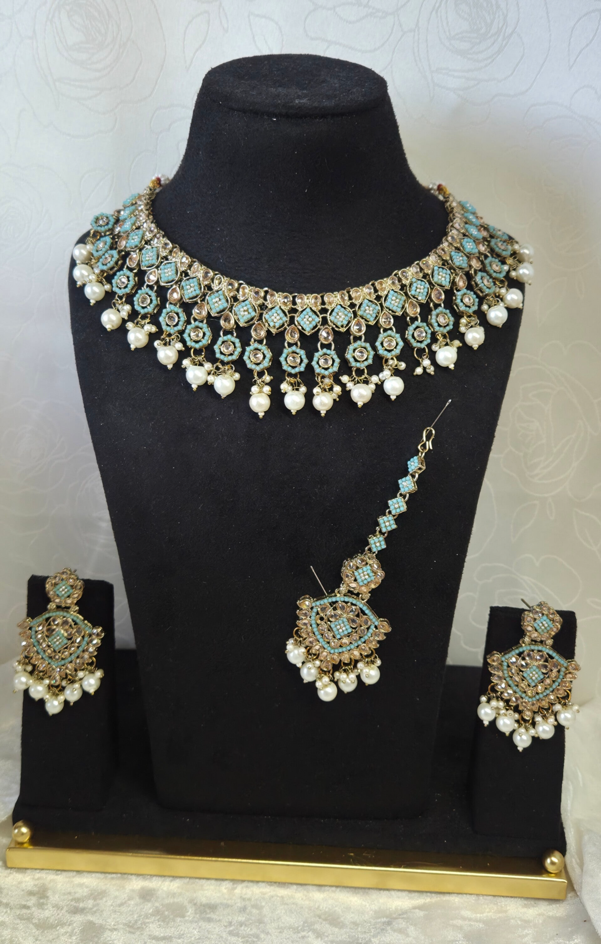 AD Polki Set - Baby Blue