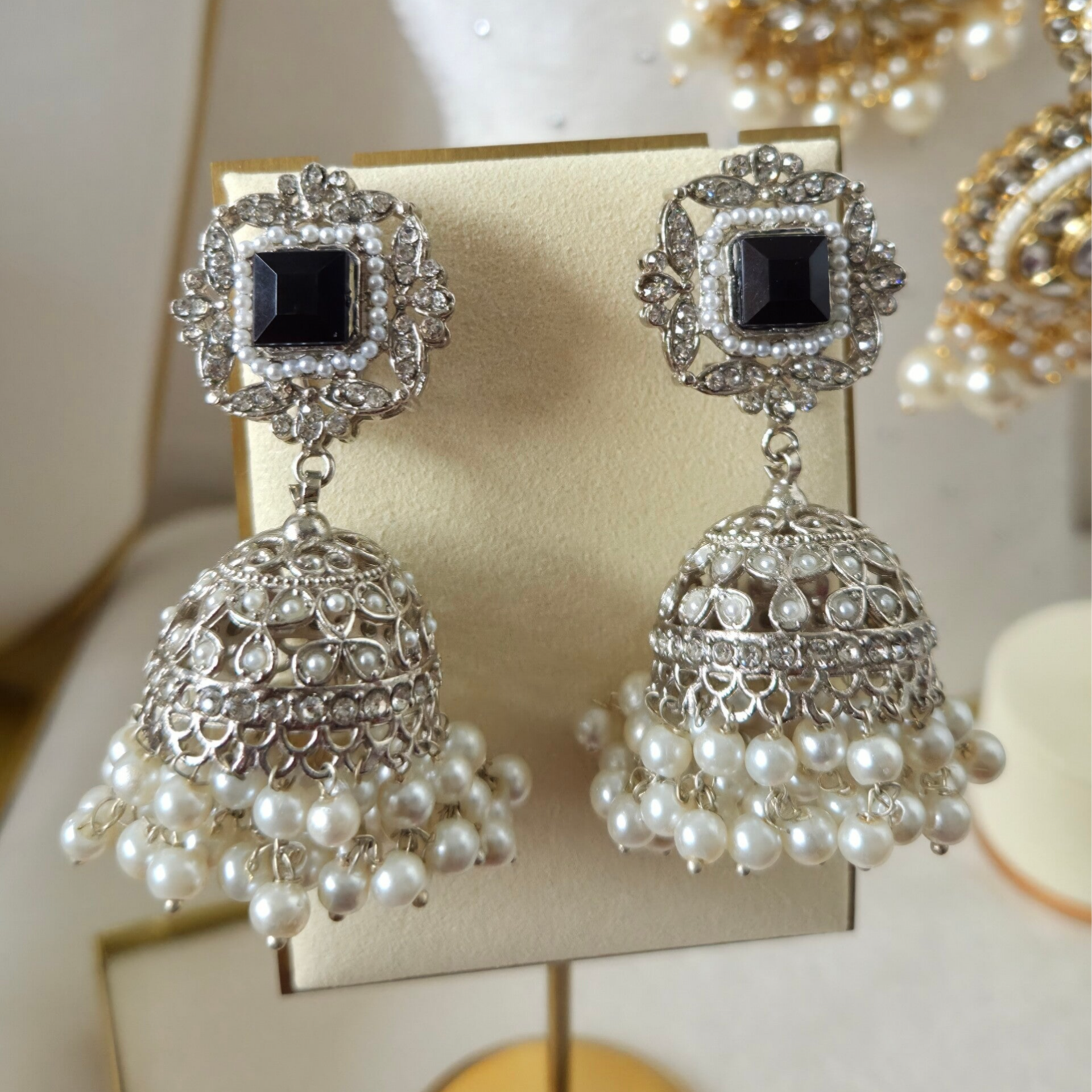 Noratan Jhumki - Black Silver D2