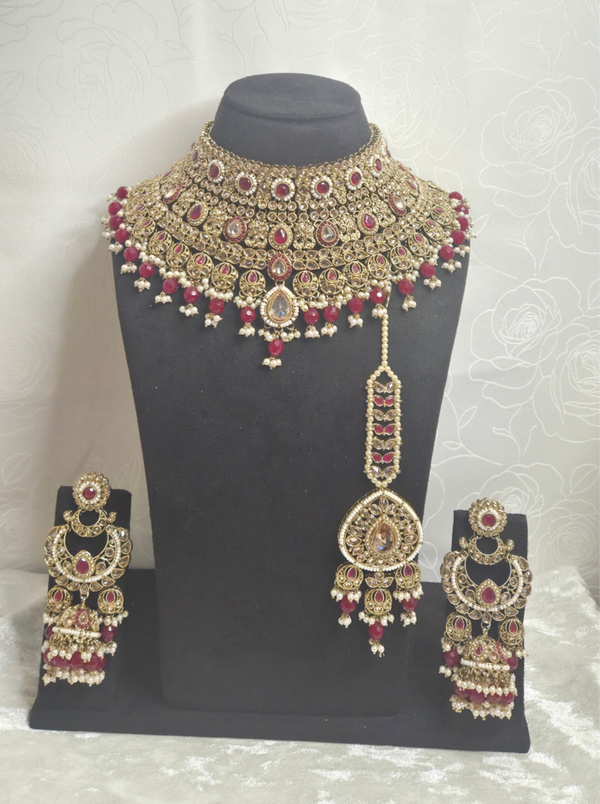 Bridal / Party wear set - Mehroon