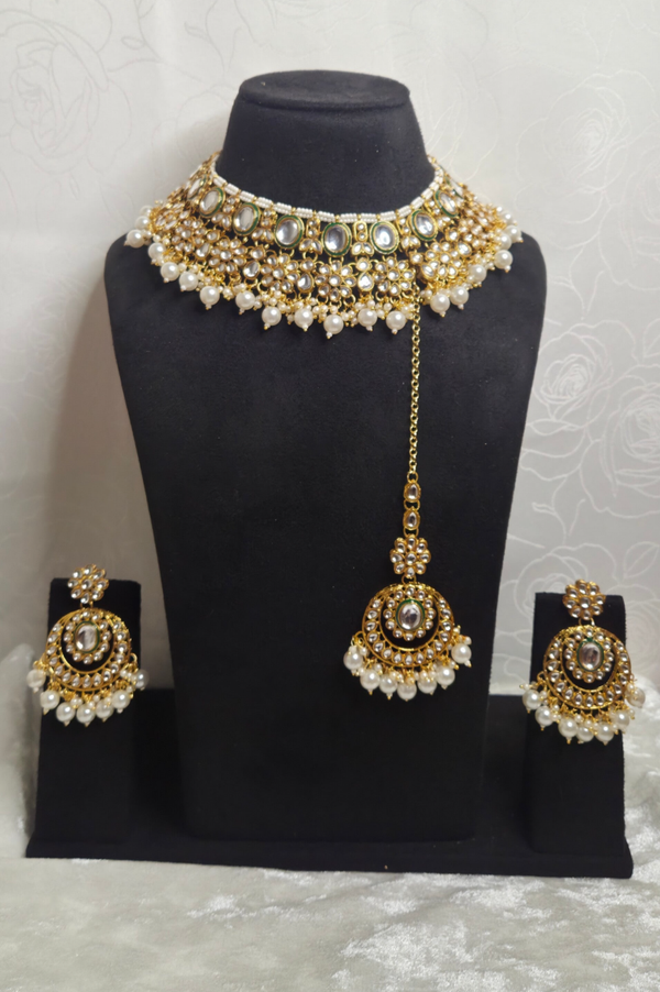 Kundan Amaliya set - Champagne