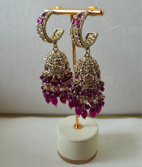 AD Jhumka - Fucshia