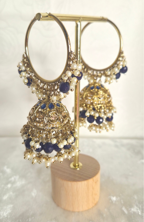 Jhumka Ring Royal Blue