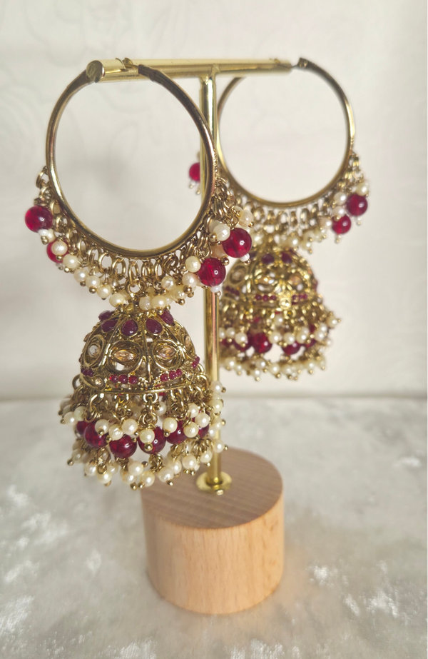 Jhumka Ring Bordeaux