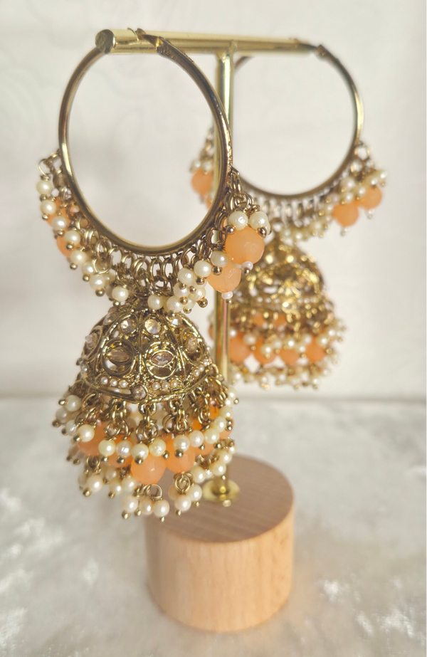 Jhumka Ring Peach